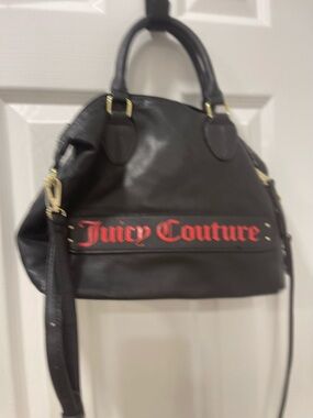 Juicy Couture Black Shoulder Bag with Red Logo